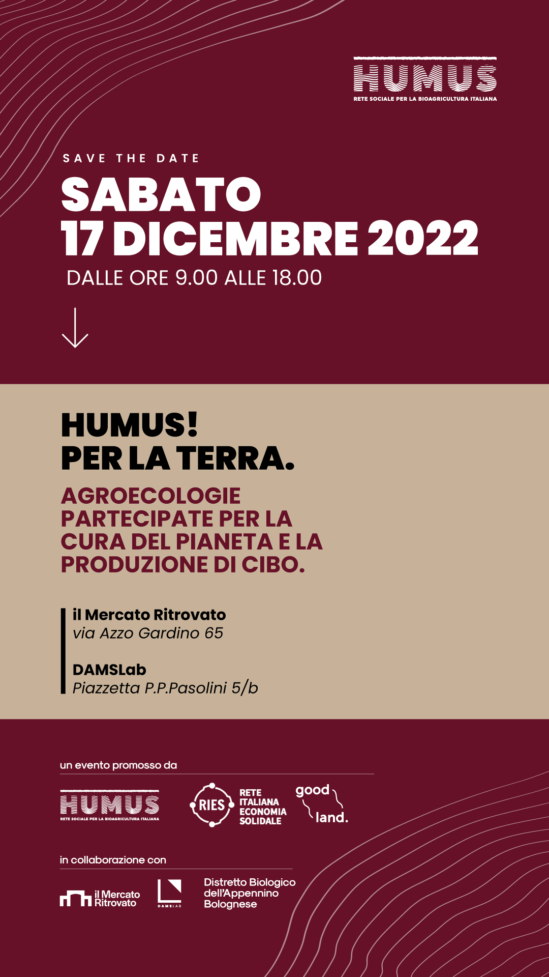 Humus per la Terra-Humus for the Land. Participatory Agro-ecologies. Bologna December 17, 2022