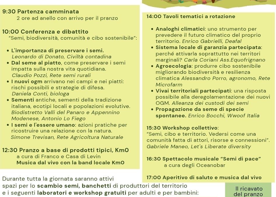 Il 20 settembre, a Sestola, Seminiamo Futuro!