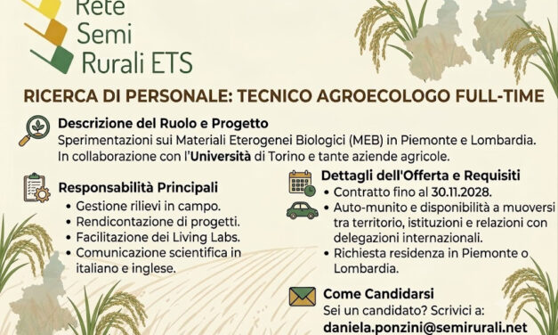 Ricerca tecnico Agroecologico full-time